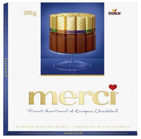 Merci chocolats au lait assortis de merci (200 g) - finest assorted milk chocolate (200 g)