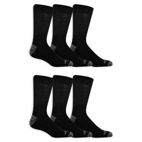 Fruit Of the Loom Dual Defense Crew Socks (6 ct ) (male/black)