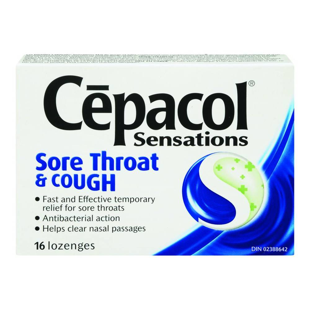 Cepacol sensations sore throat & cough - sensations sore throat & cough lozenges (16 units)