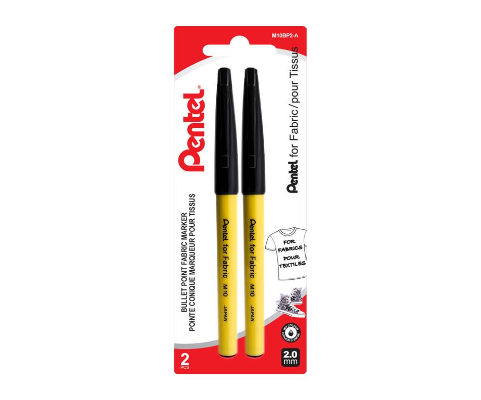 Pentel marqueur pour tissus m, 2 unités, noir (2 m) - fabric marker m, 2 units, black (2 m)