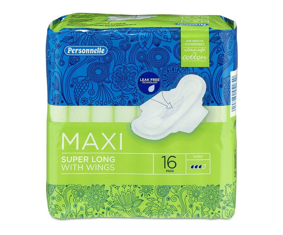 Personnelle serviettes maxi longues avec ailes (16 unités, super) - maxi long pads with wings super (16 units)