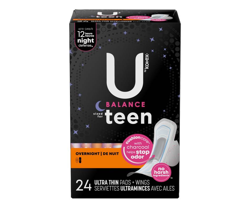 U By Kotex Teen Nuit/Ailes - U By Kotex Teen Overn/Wing