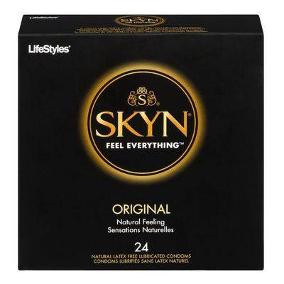 Life styles condoms lubrifiés sans latex sensations naturelles, skyn (24 un) - natural feeling latex-free lubricated condoms, skyn (24 un)