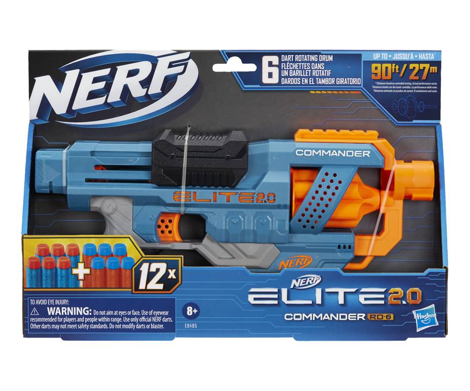 Nerf jouets d'extérieur blaster à fléchettes commander elite 2.0 rc-6 à partir de 8 ans