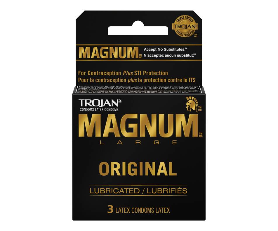 Trojan magnum condoms lubrifiés (3 unités) - magnum lubricated condoms (3 units)