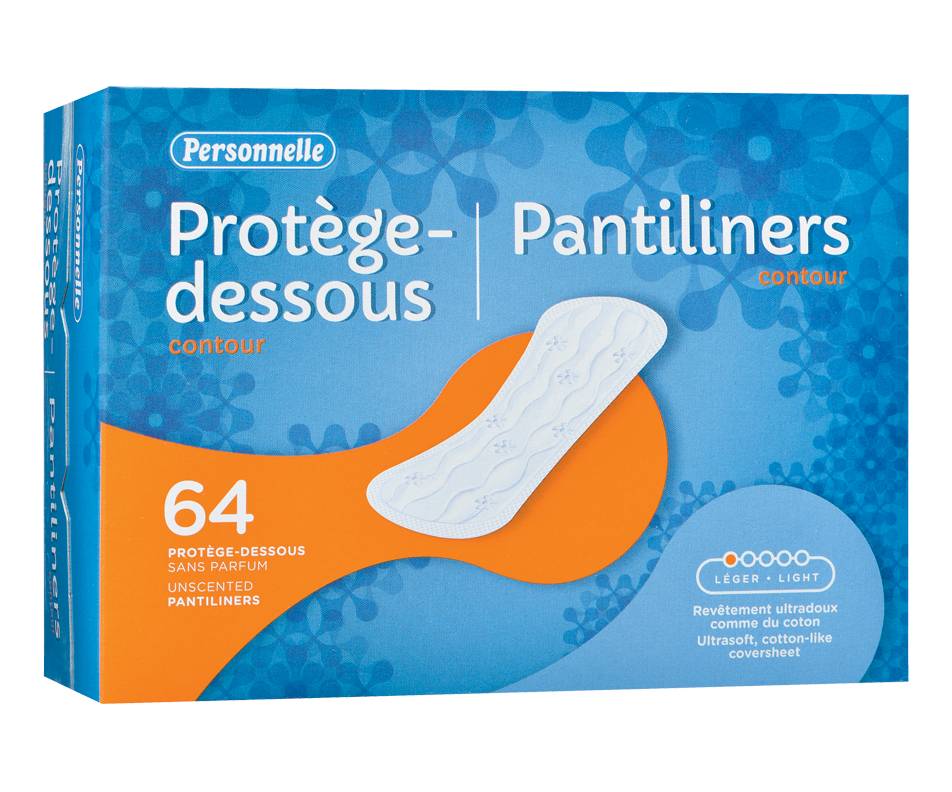 Personnelle protège-dessous contour (64 unités, léger, sans parfum) - light pantiliners contour (64 units)