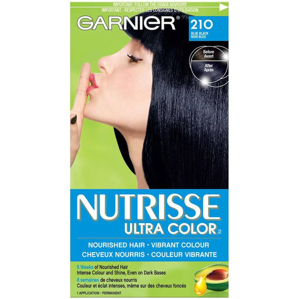 Garnier 100% color-nutrisse - intense crème décolorante intense (1 unité, 210 - noir bleu) - 100% colour, 210 blue black (1 ea)