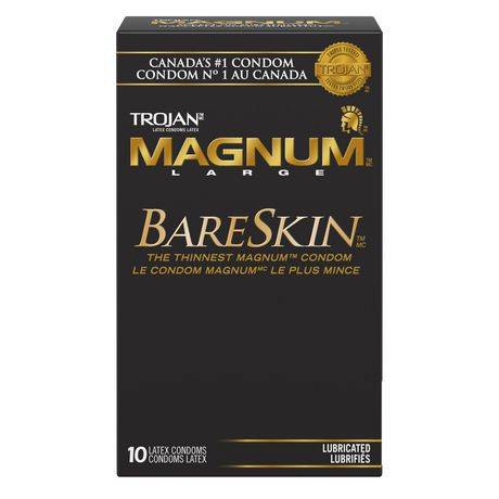 Trojan magnum bareskin premium lubricated condoms - trojan magnum bareskin premium lubricated condoms (10 latex condoms)