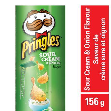 Pringles croustilles pringles saveur de crème sure et oignon 156 g (156 g) - sour cream & onion flavour potato chips (160 g)