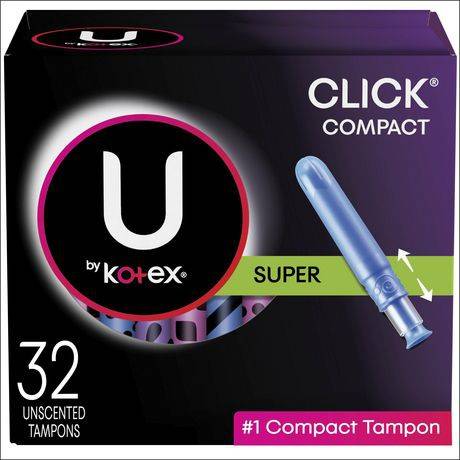 Kotex tampons à protection très efficace click compact, super (32unités) - u click compact unscented tampons (32 units)