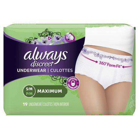 Always culottes d incontinence discreet - discreet incontinence underwear s/m (19 units)