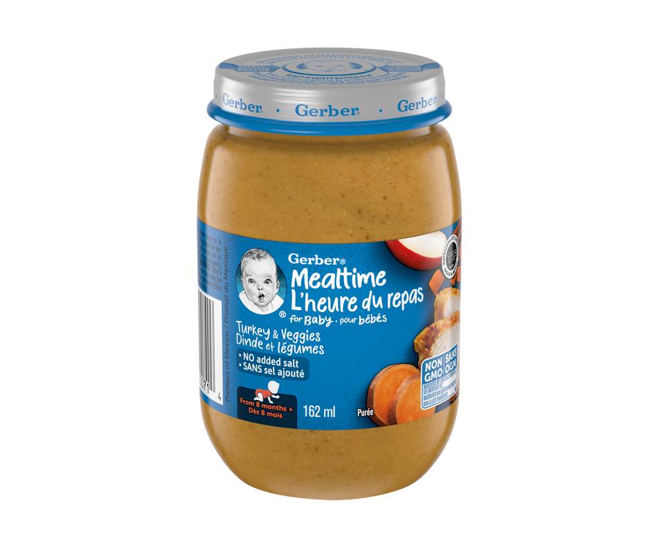 Gerber purée pour bébés dès 8 mois (dinde - légumes)