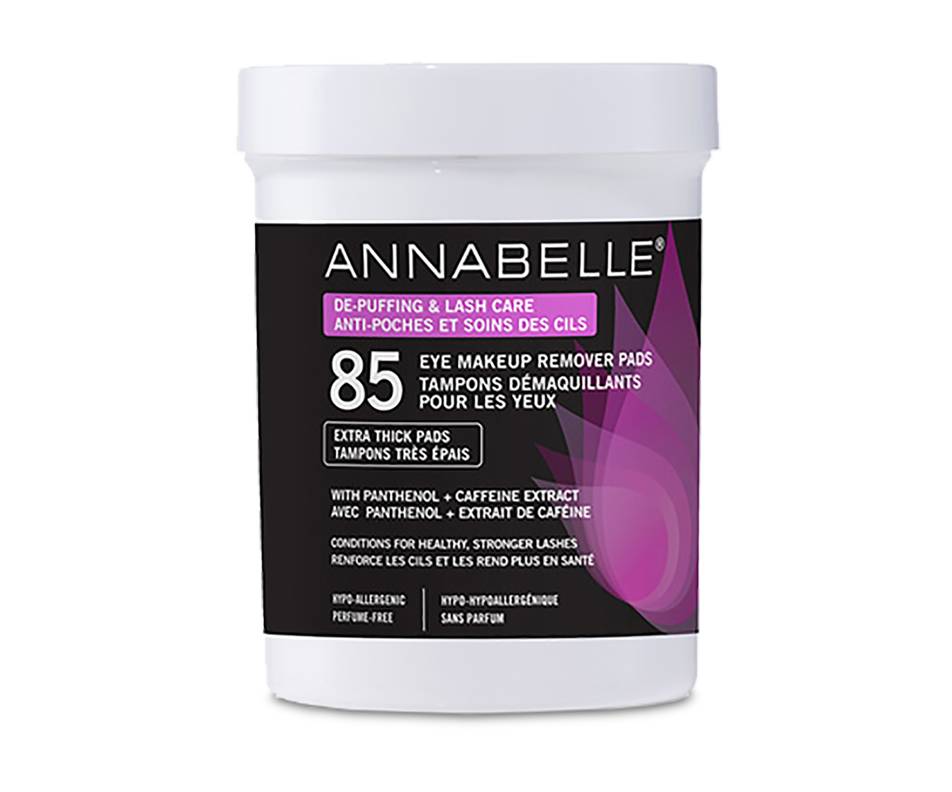 Annabelle tampons démaquillants apaisants anti-poches & soins des cils (85 unités) - soothing de-puffing & lash care eye makeup remover pads (85 units)