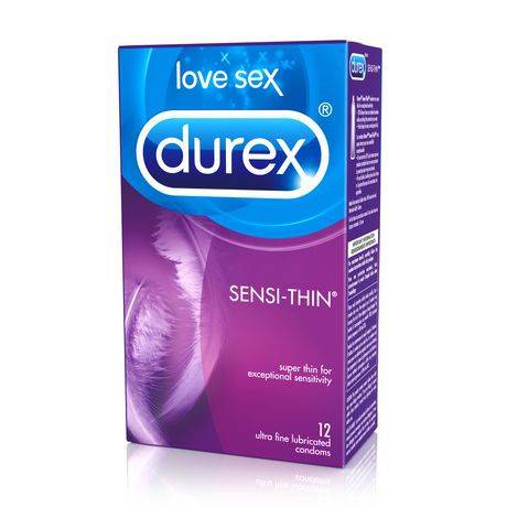 Durex condoms lubrifiés ultraminces sensi-thin de durex (12 condoms) - sensi-thin ultra fine lubricated condoms (12 units)
