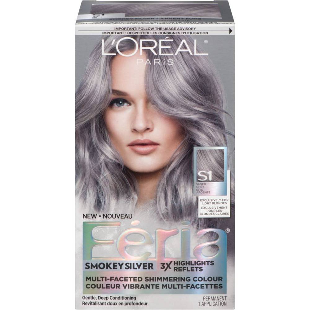 L'oréal feria smokey silver coloration permanente (1 unité) - feria permanent hair colour, silver (1 ea)