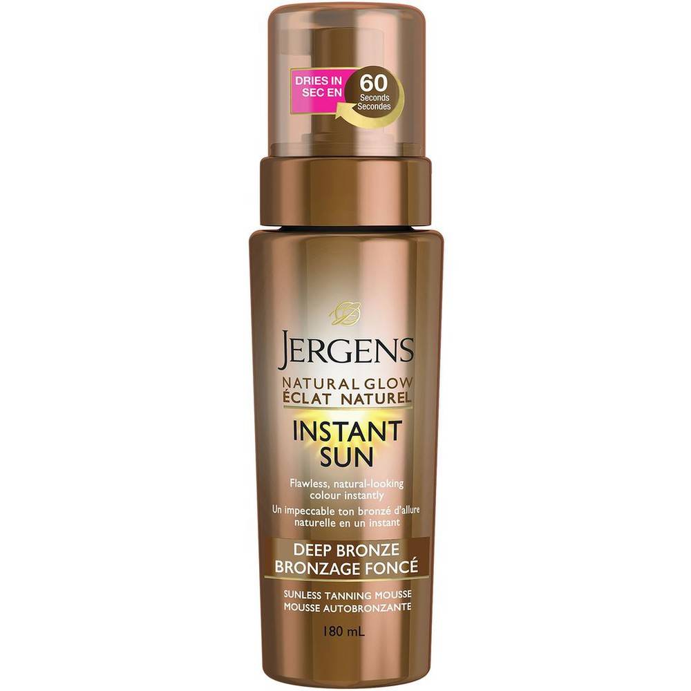 Jergens éclat naturel, instant sun mousse autobronzante (180 ml, bronzage foncé) - natural glow instant sun sunless tanning mousse deep bronze (180 ml)