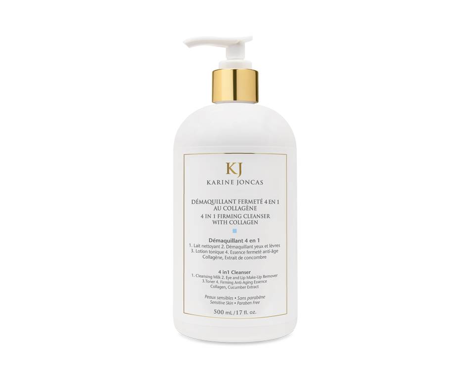 Karine joncas démaquillant fermeté 4 en 1 au collagène (500 ml, sans parfum) - 4 in 1 firming cleanser with collagen (500 ml, fragrance free)