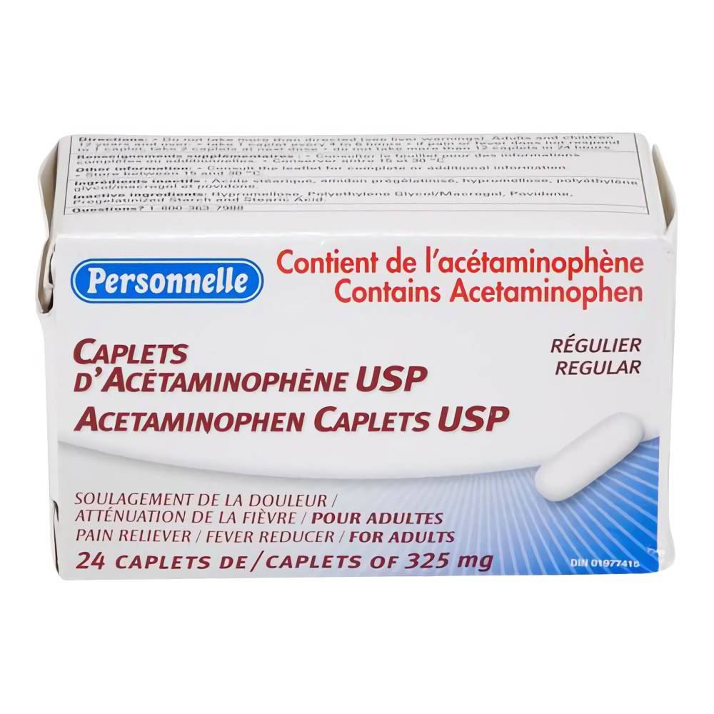 Personnelle regular acetaminophen - regular acetaminophen caplets 325 mg (24 units)