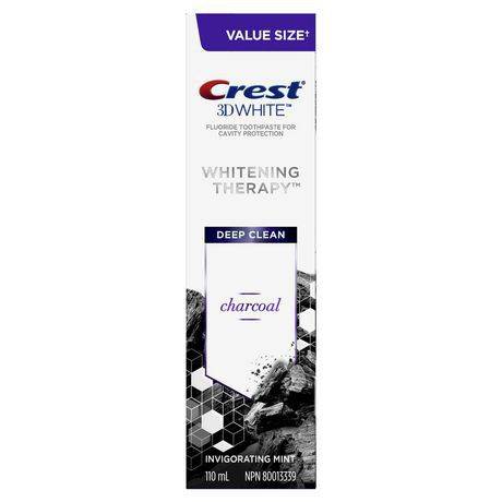 Crest dentifrice au charbon pour nettoyer en profondeur whitening therapy (110ml) - whitening therapy charcoal 3d white (110 ml)