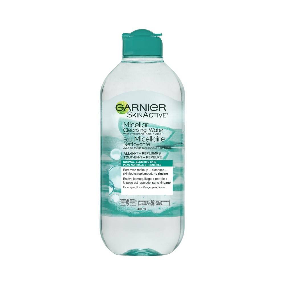 Garnier garnier eau micellaire dmaquillante, tout-en-un dmaquillant hydratant et repulpant (400ml) - skinactive micellar cleansing water all-in-one + replumps (400 ml)