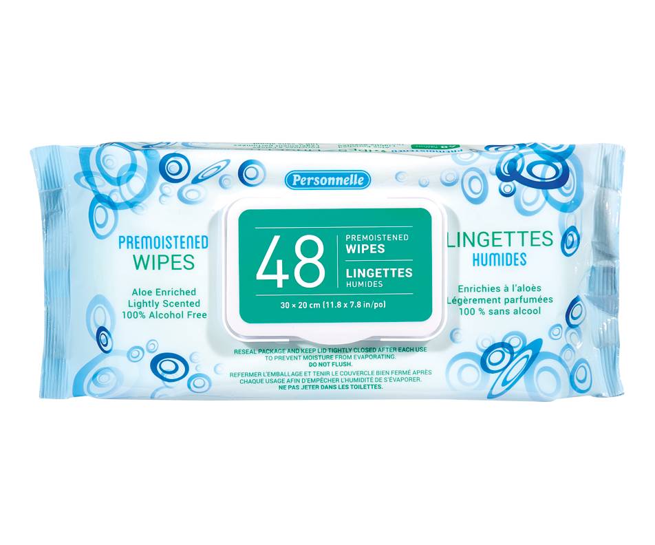 Personnelle lingettes humides (48 unités) - premoistened wipes (48 units)