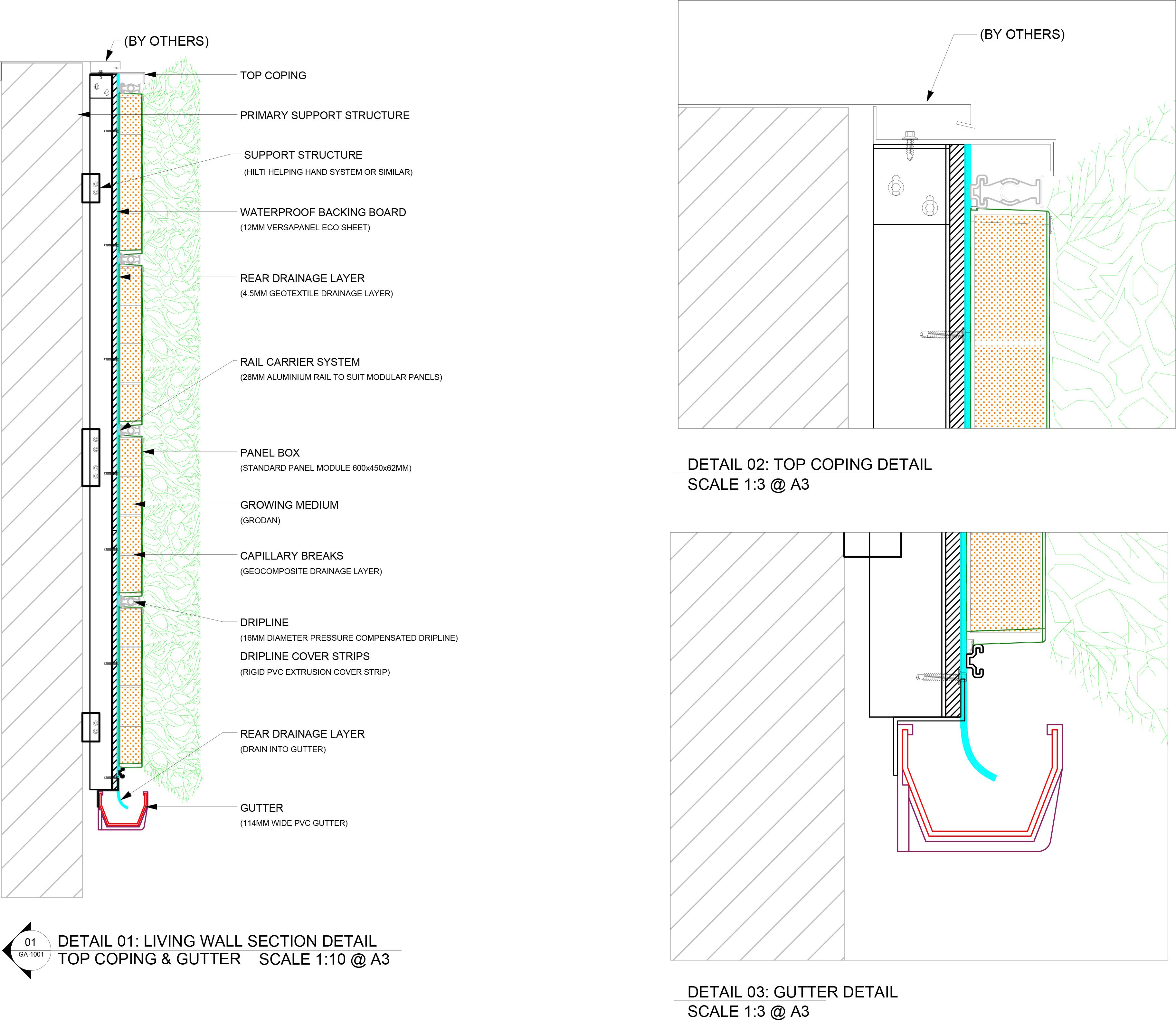 Living Green Wall Specification Detail Drawings