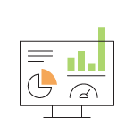 Icon of data extending past the top of the monitor