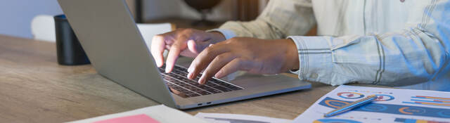 Person working on a laptop