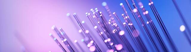 Fiber optics abstract background - Purple Blue Data Internet Technology Cable.