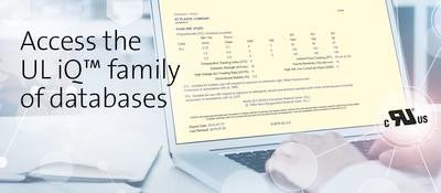 A business professional using UL’s iQTM family of databases on a laptop.