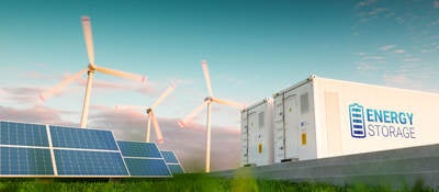 Energy storage system paired with wind and solar generation