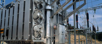 Close up of electrical insulation systems with blue sky background