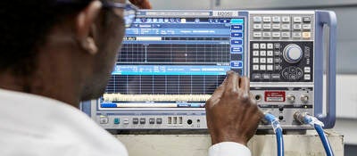 A picture of a spectrum analyzer testing device. 