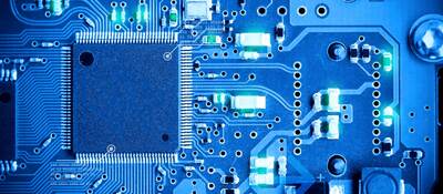 Close-up electronic circuit board.