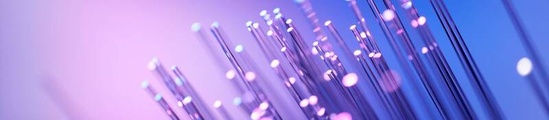 Fiber optics abstract background - Purple Blue Data Internet Technology Cable.