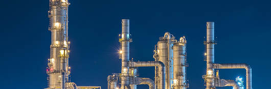 Refinery at night