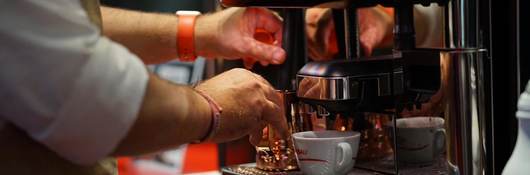 Barista making coffee