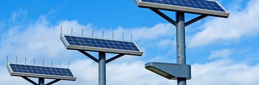 Solar lighting with blue sky in the background