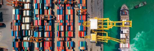 Aerial Storage containers before transport dock