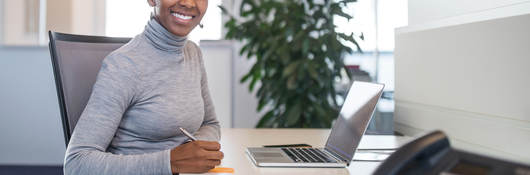 Professional working at a desk