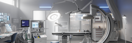 High-tech medical devices in an operating room