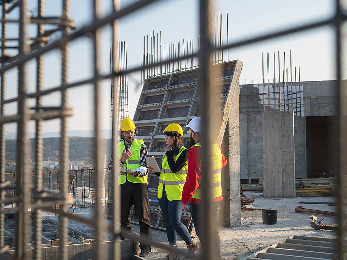 Workers at a construction site