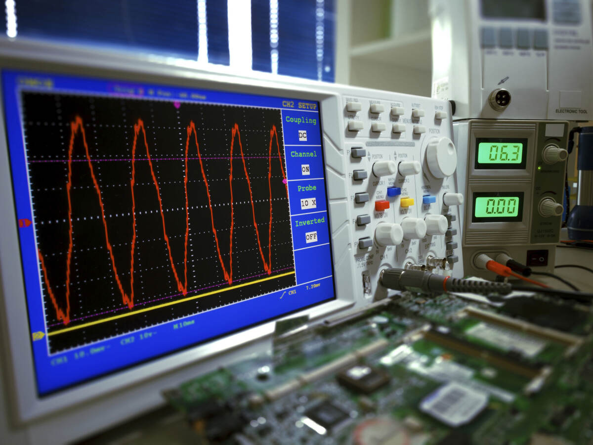 A photo of an oscilloscope