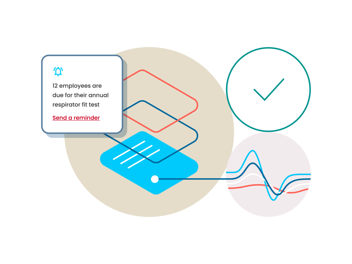 Graphical depiction of a software reminder for employees to complete training