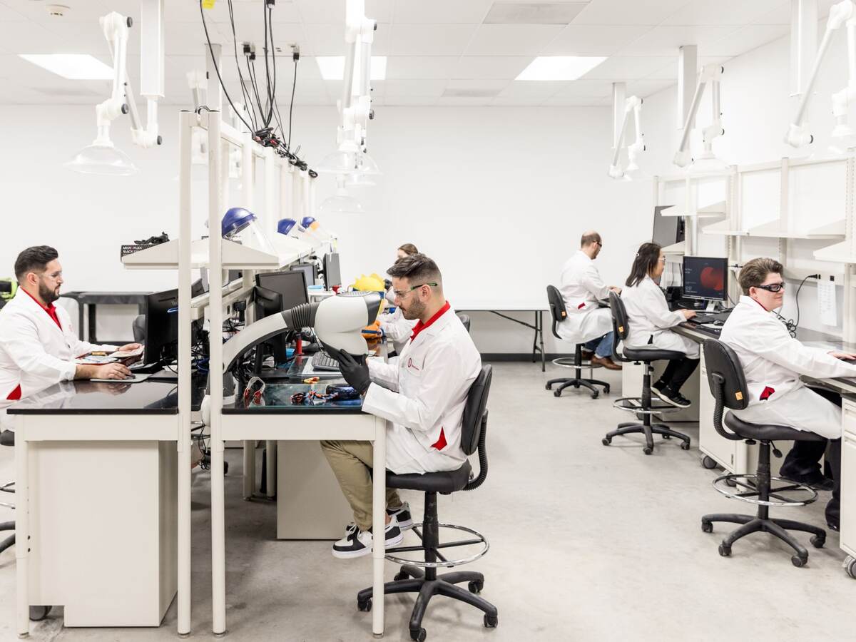 Chemical technicians working in the laboratory