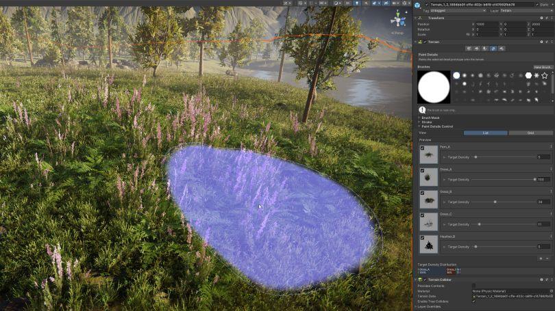 Terrain tools scattering demo