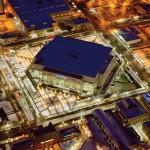 Energy Solutions Center in Salt Lake City at night