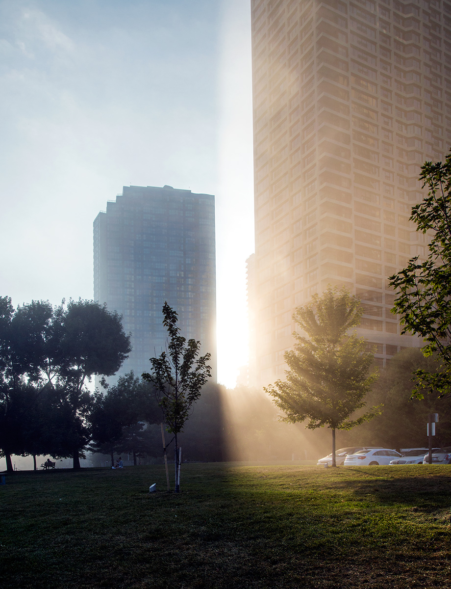 20141220. Sun rays and shadows are almost physical when fog and