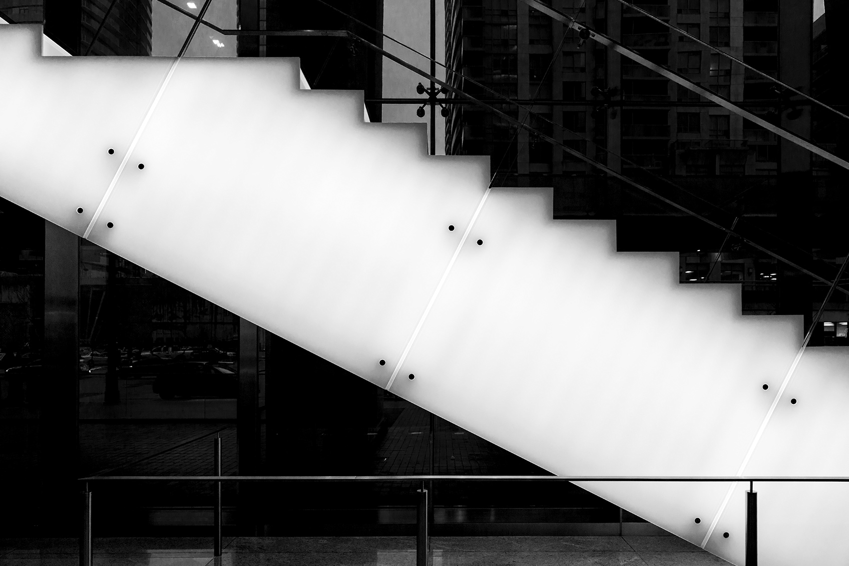 20150325. Glowing Stairwell in Profile. Minimal Aesthetic 51.