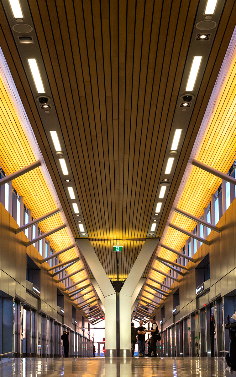 20150613. The welcoming Y and wood finish at Union Pearson Expre